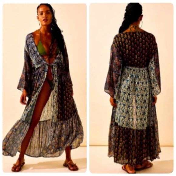 Free PEOPLE BOMBAY KIMONO ONE SIZE - Picture 8 of 16